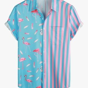 Men's Flamingo Print Hawaiian Shirt